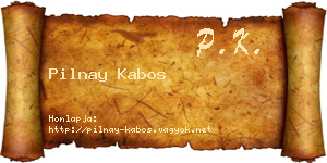 Pilnay Kabos névjegykártya